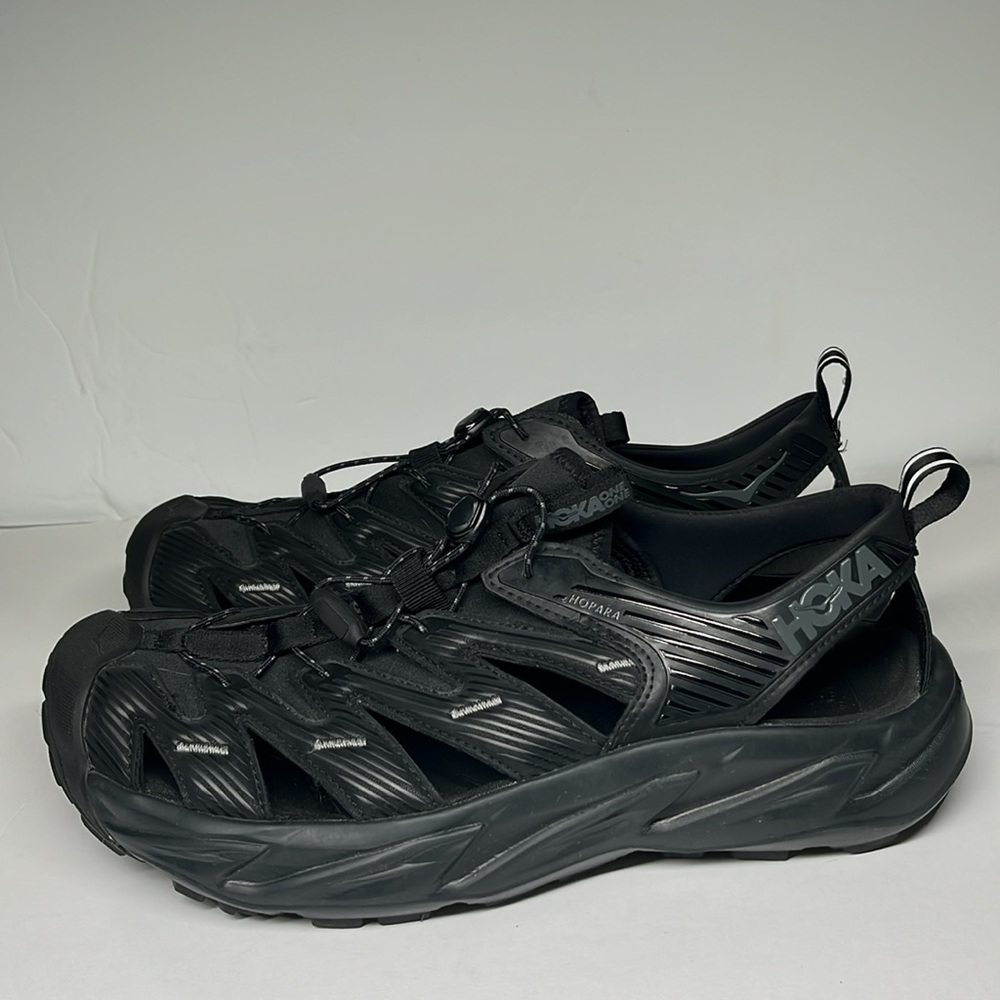 HOKA Black Hopara Sandals Size 11.5 - Picture 7 of 7